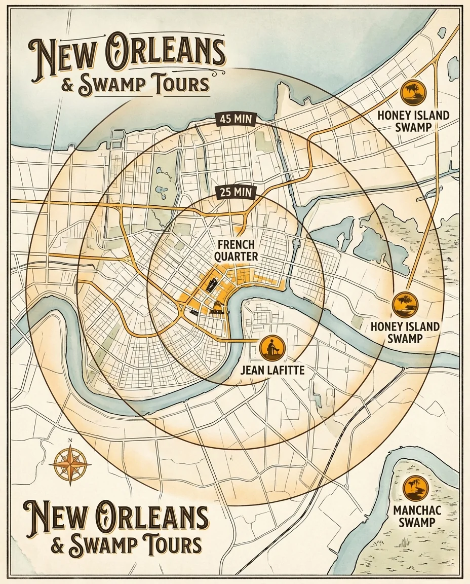 Swamp Tour Distance: How Long to Drive from New Orleans?